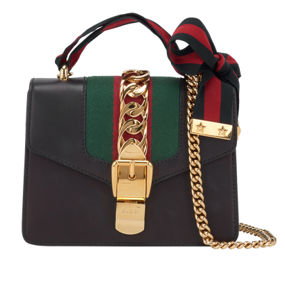 Sylvie Super Mini Shoulder, &pound;650, Handbags, Navy, Leather, Front view